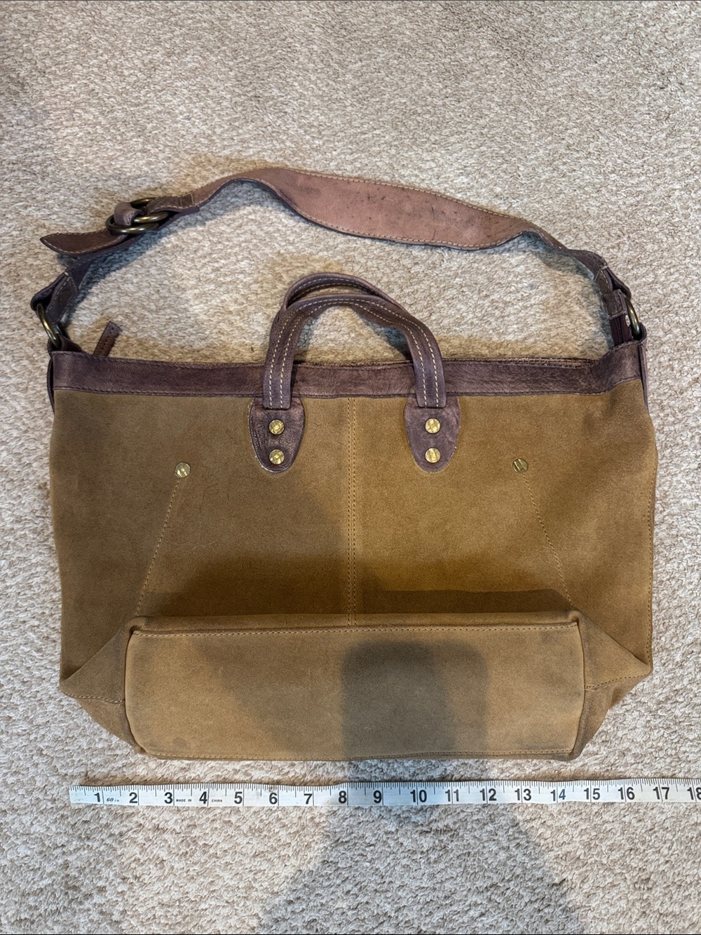 Free People We The Free Suede Tote Bag with Leather Trim - Picture 7 of 8